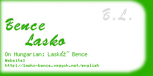 bence lasko business card